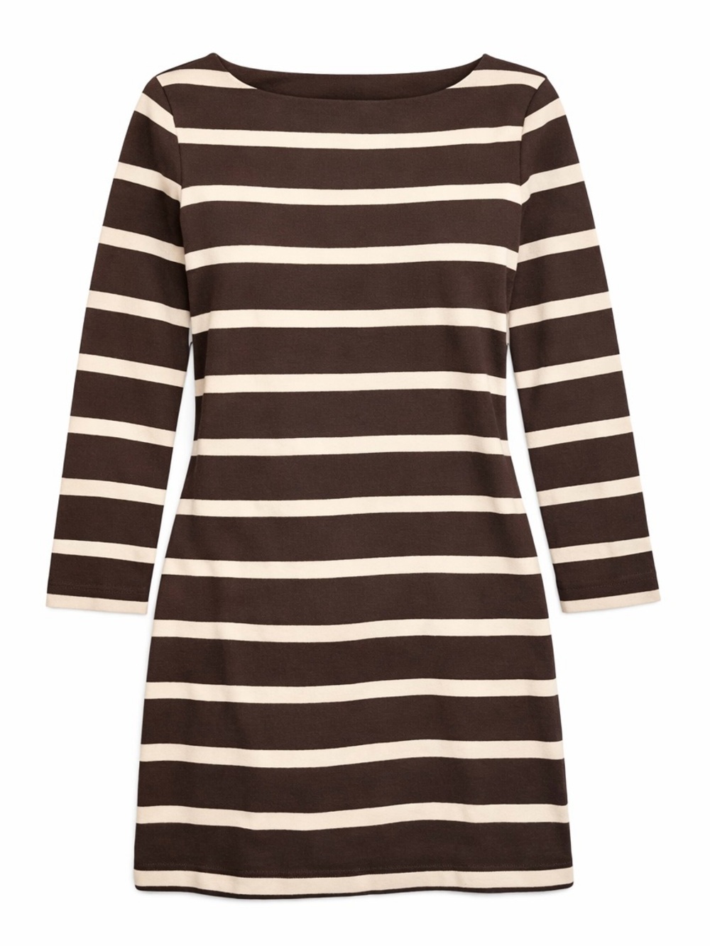 L.L. Bean Striped Cotton Jersey Dress Boat Neck 12P